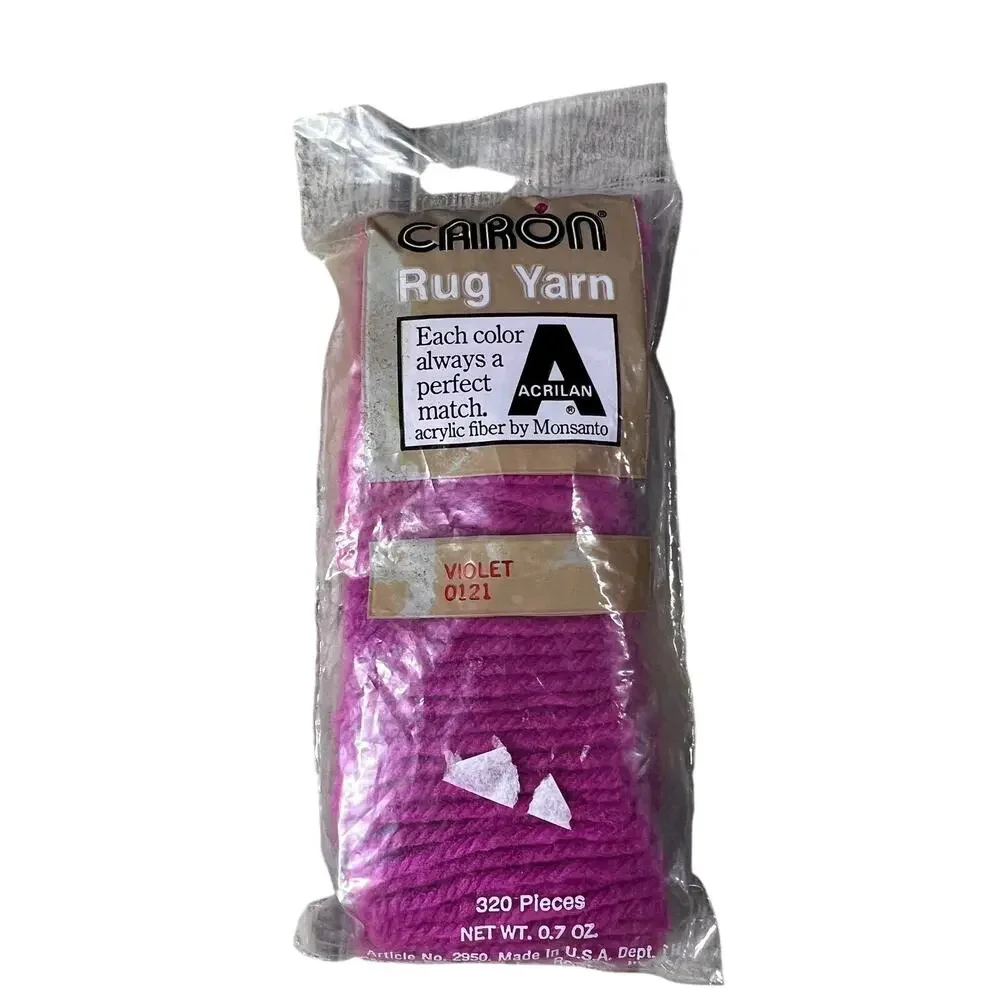 CARON Vintage Rug Yarn Violet 0121 Lot 10 Packs Acrilan Acrylic 320 Pieces USA